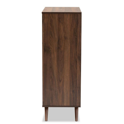 Two-Tone Grey and Walnut Finished Wood 5-Drawer Bedroom Chest