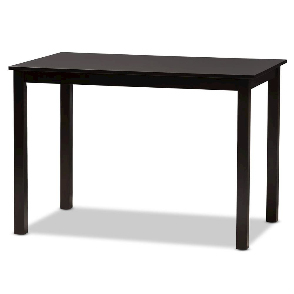 Grey Fabric Upholstered and Dark Brown Finished Wood 5-Piece Dining Set