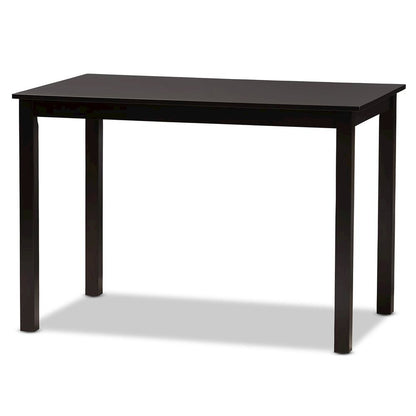 Grey Fabric Upholstered and Dark Brown Finished Wood 5-Piece Dining Set