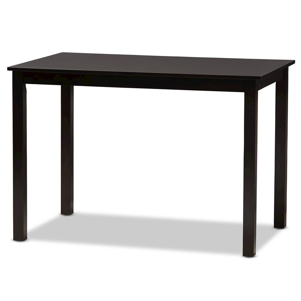 Sand Fabric Upholstered and Dark Brown Finished Wood 5-Piece Dining Set