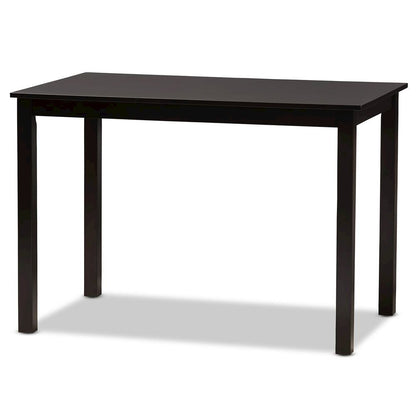Sand Fabric Upholstered and Dark Brown Finished Wood 5-Piece Dining Set