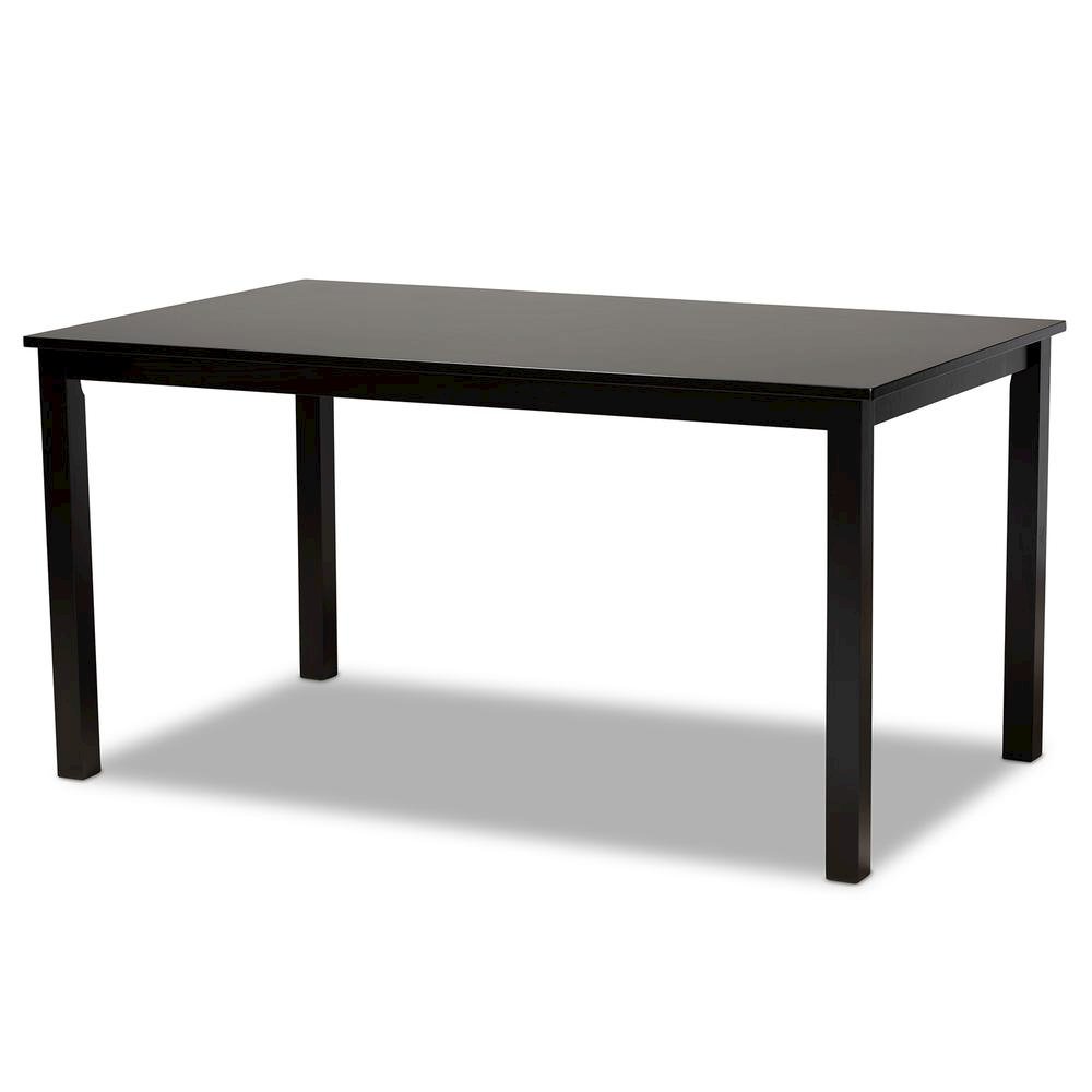 Grey Fabric Upholstered and Dark Brown Finished Wood 7-Piece Dining Set