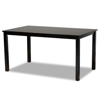 Grey Fabric Upholstered and Dark Brown Finished Wood 7-Piece Dining Set