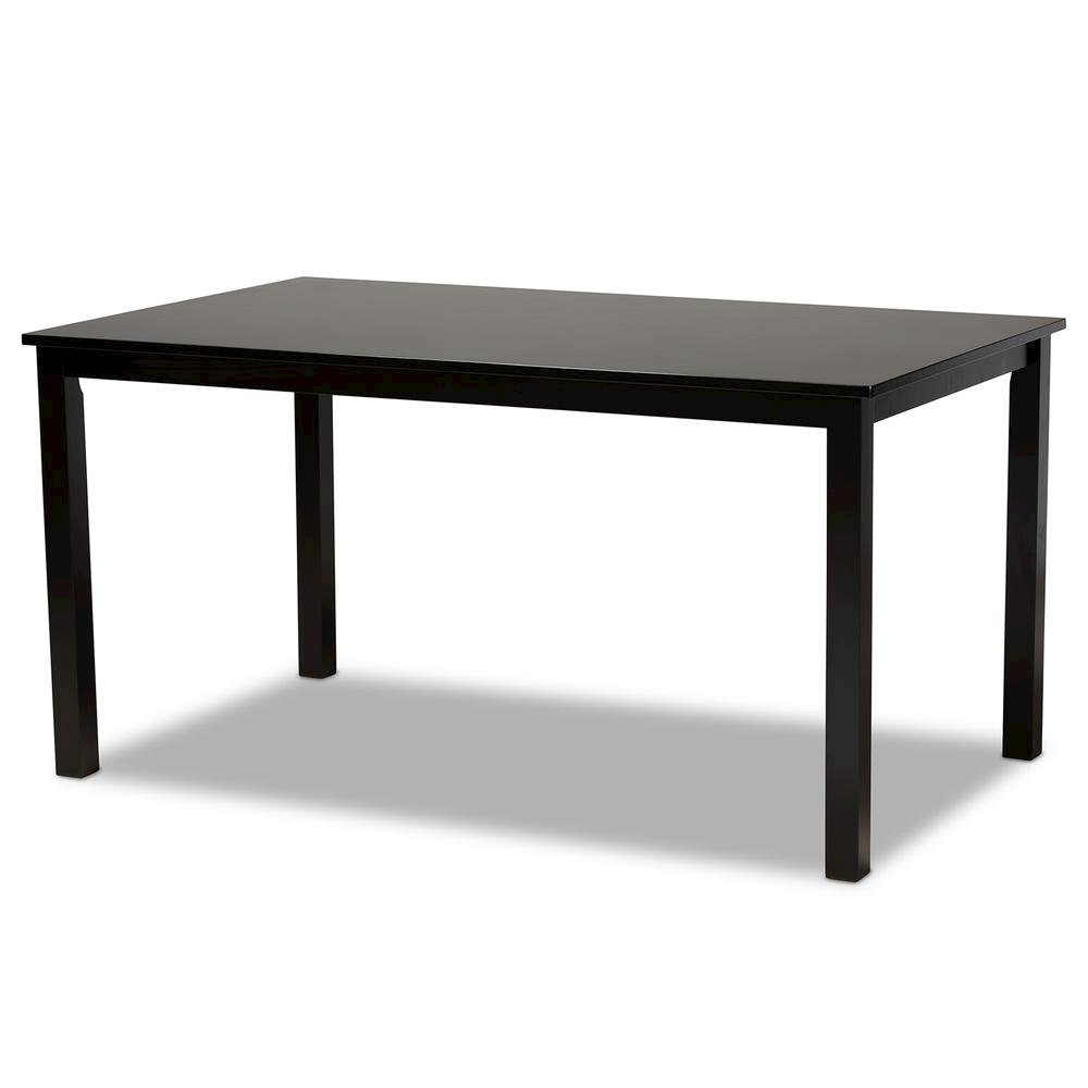 Grey Fabric Upholstered and Dark Brown Finished Wood 7-Piece Dining Set