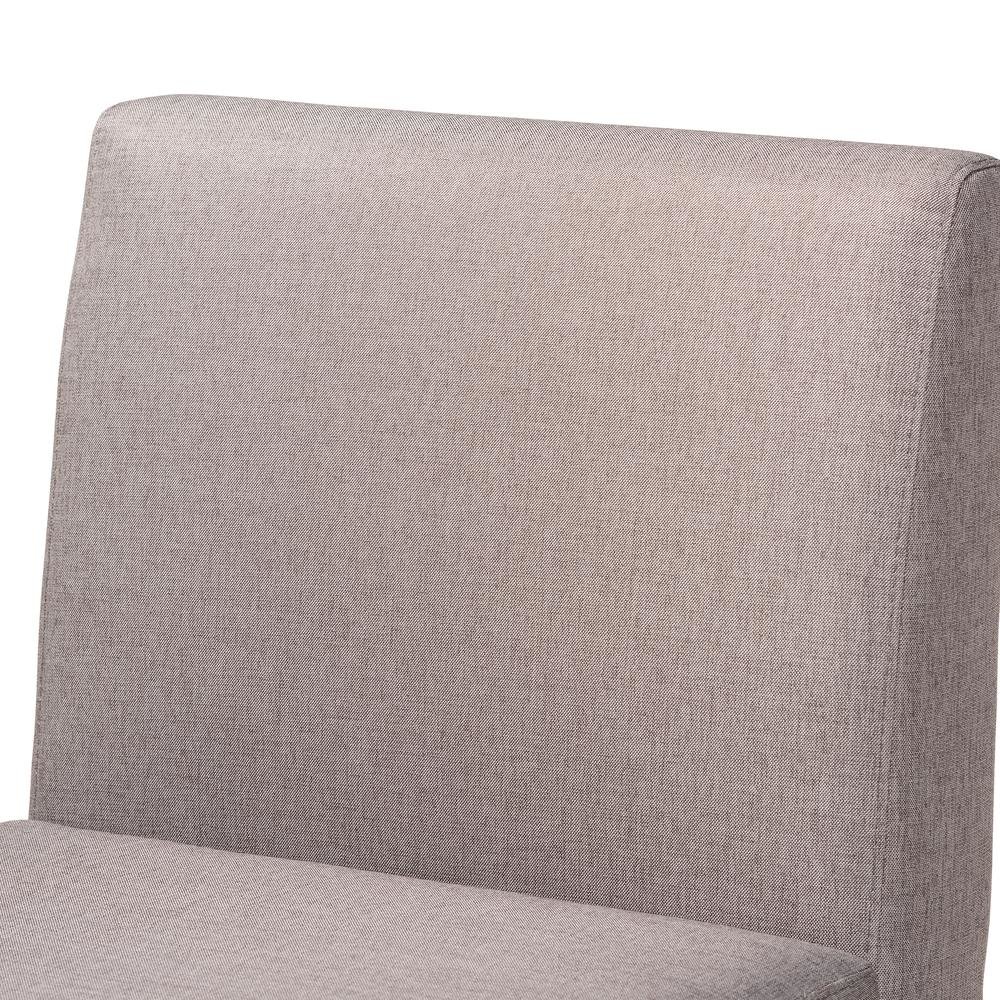 Grey Fabric Upholstered and Walnut Brown Finished Wood Dining Chair