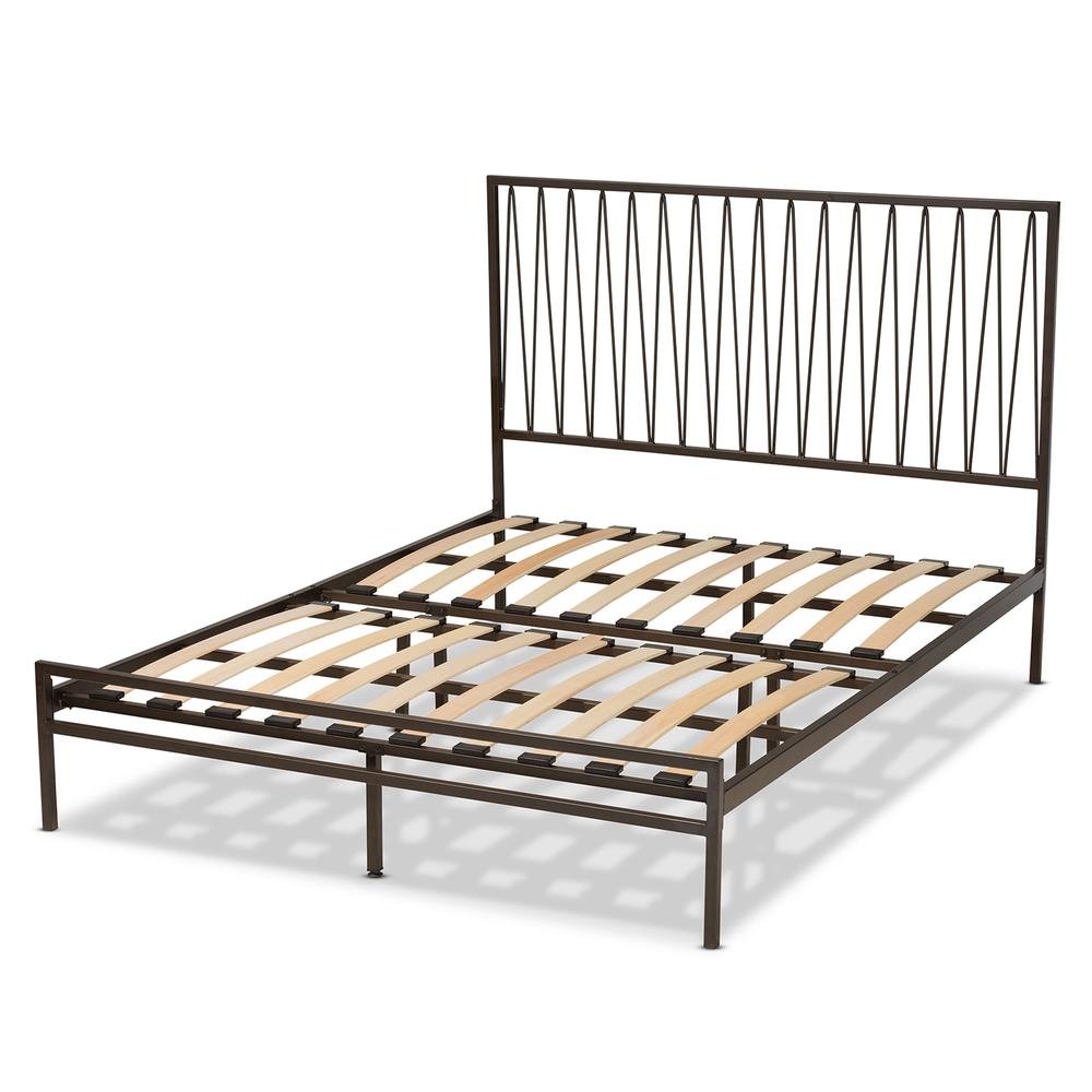 Black Bronze Finished Metal Full Size Platform Bed