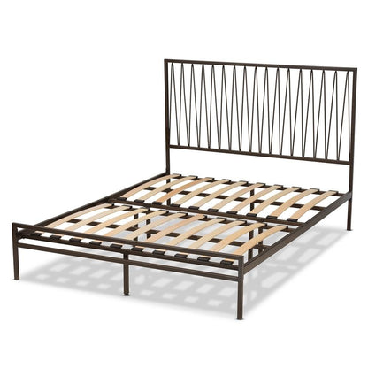 Black Bronze Finished Metal Full Size Platform Bed