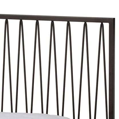 Black Bronze Finished Metal Full Size Platform Bed