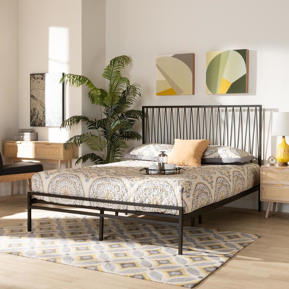 Black Bronze Finished Metal Full Size Platform Bed