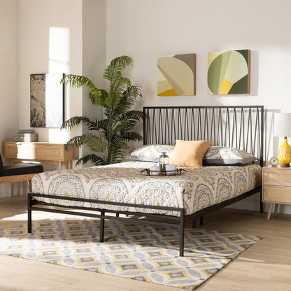 Black Bronze Finished Metal Full Size Platform Bed