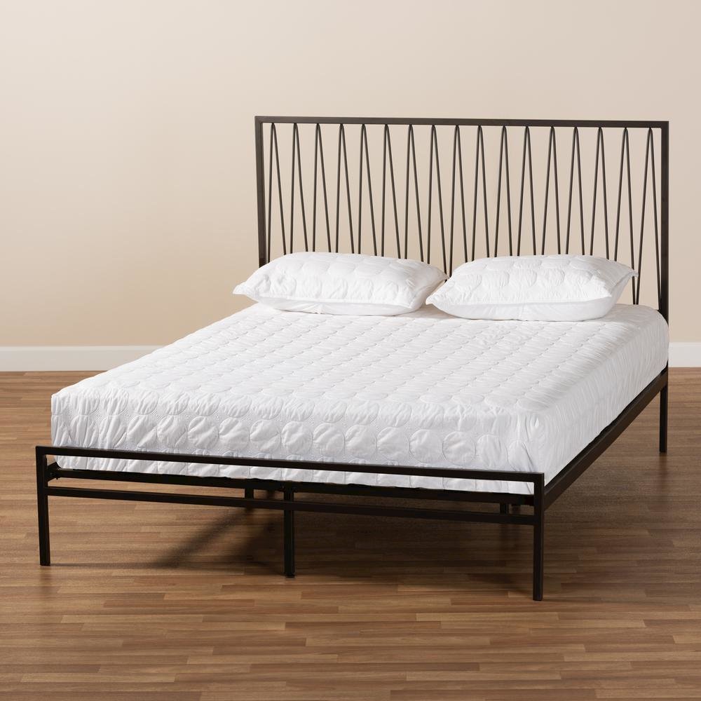 Black Bronze Finished Metal Full Size Platform Bed