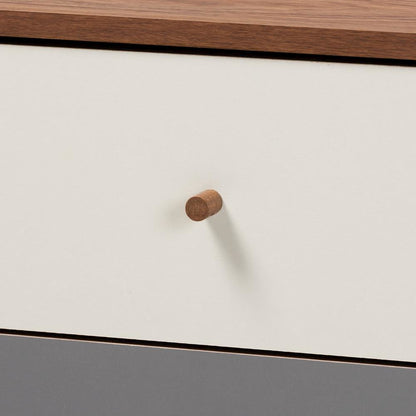 Grey Gradient Finished Wood 2-Door Dining Room Sideboard Buffet