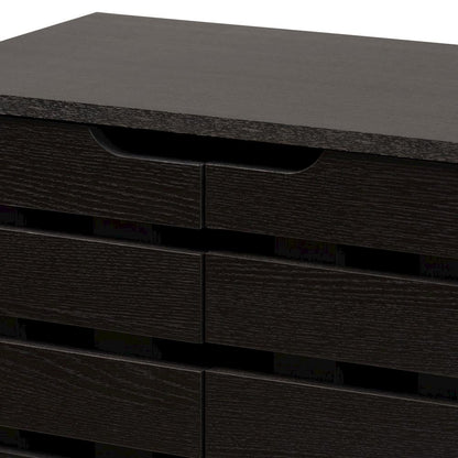 Dark Brown Finished Wood 2-Door Shoe Storage Cabinet