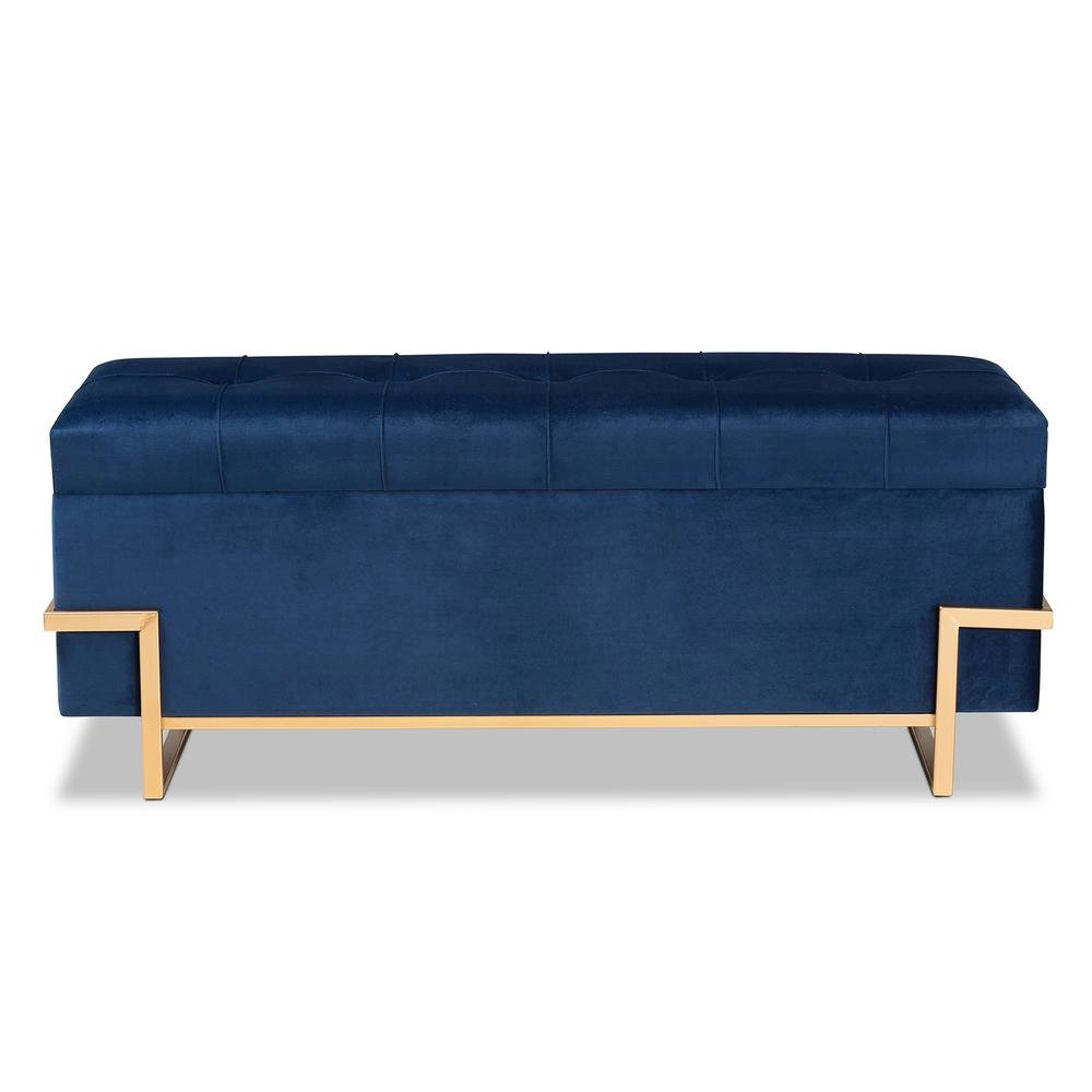 Gold Metal Finished Storage Ottoman