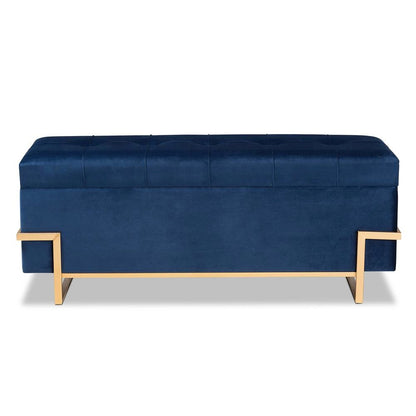 Gold Metal Finished Storage Ottoman