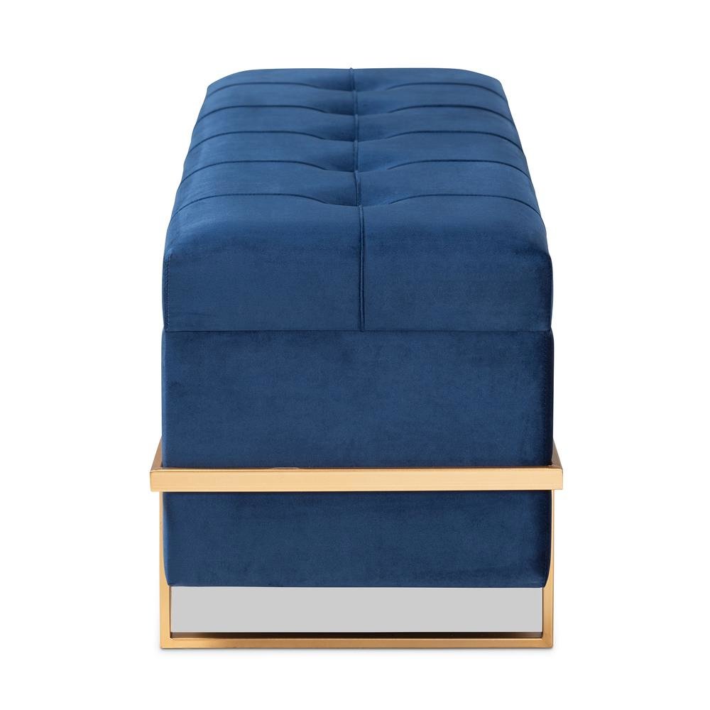 Gold Metal Finished Storage Ottoman