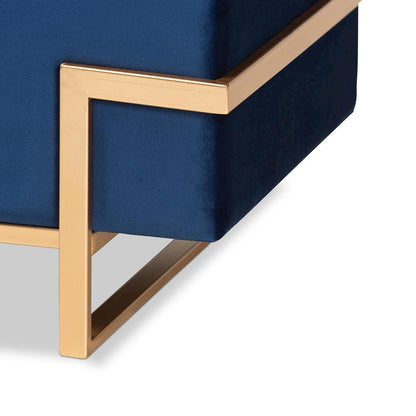 Gold Metal Finished Storage Ottoman