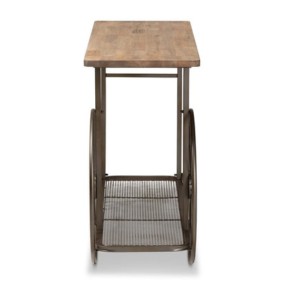 Black Finished Metal Wheeled Console Table