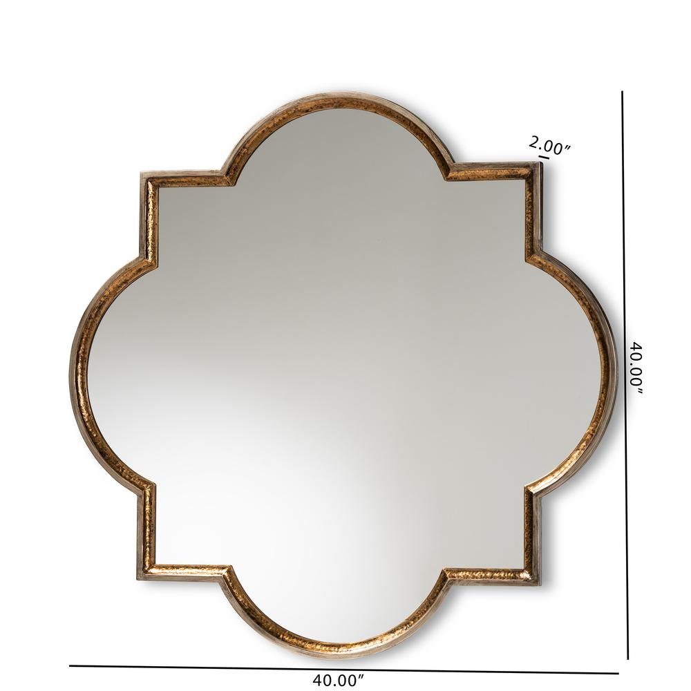 Gold Finished Metal Quatrefoil Accent Wall Mirror