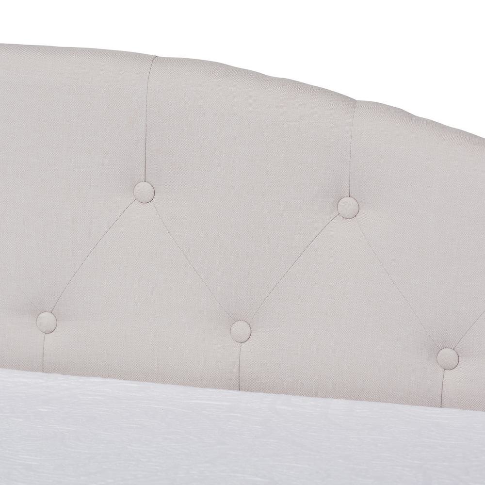 Transitional Beige Fabric Upholstered Twin Size Daybed with Trundle