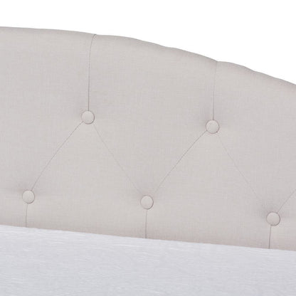 Transitional Beige Fabric Upholstered Twin Size Daybed with Trundle
