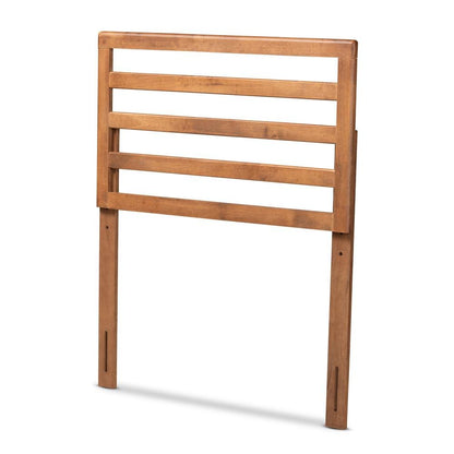 Akemi Modern and Contemporary Ash Walnut Finished Wood Twin Size Headboard