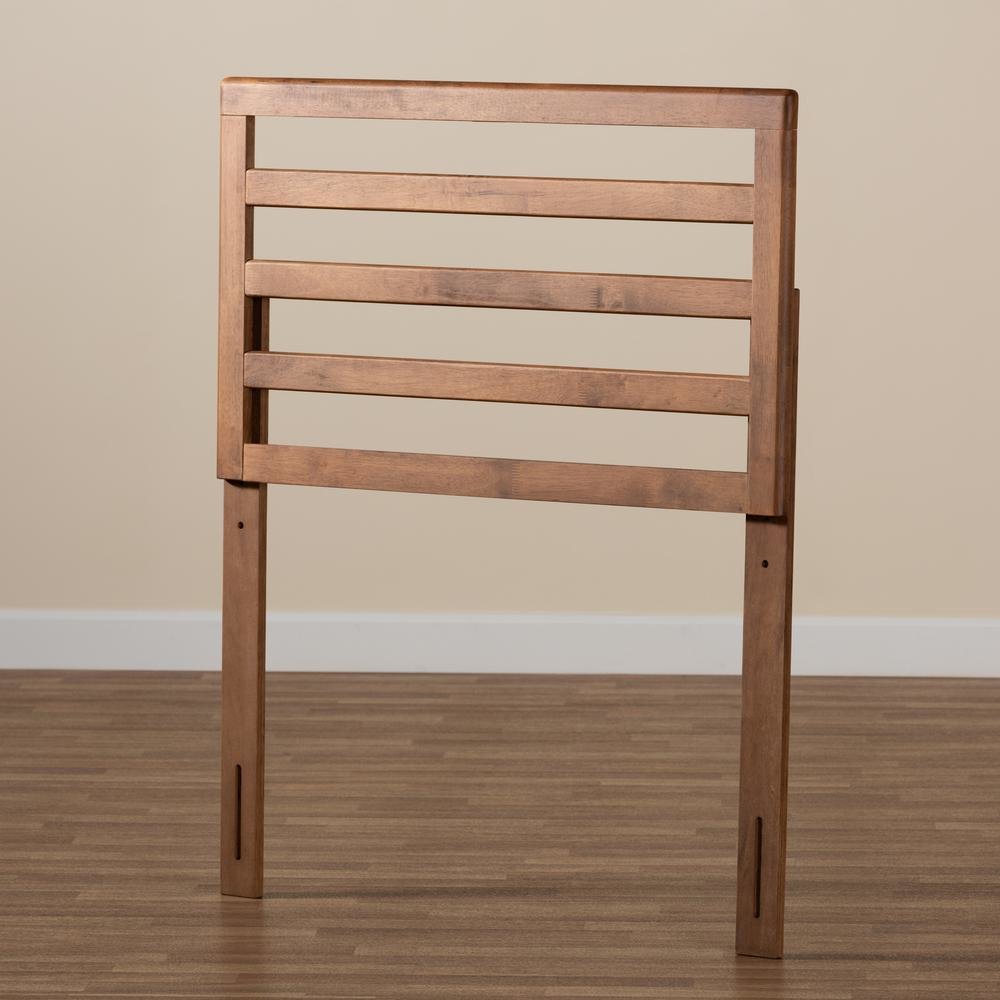 Akemi Modern and Contemporary Ash Walnut Finished Wood Twin Size Headboard