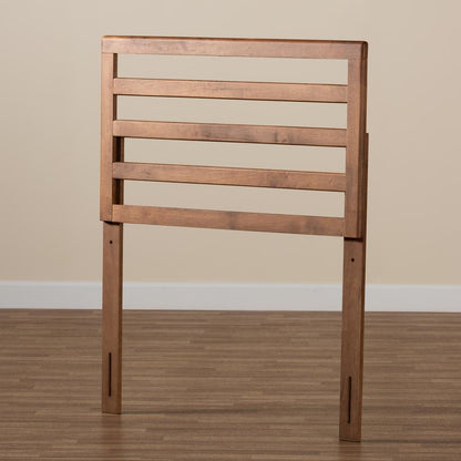 Akemi Modern and Contemporary Ash Walnut Finished Wood Twin Size Headboard