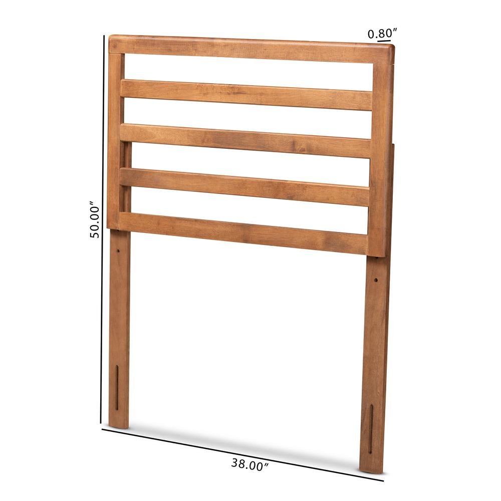 Akemi Modern and Contemporary Ash Walnut Finished Wood Twin Size Headboard