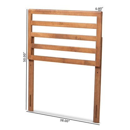 Akemi Modern and Contemporary Ash Walnut Finished Wood Twin Size Headboard