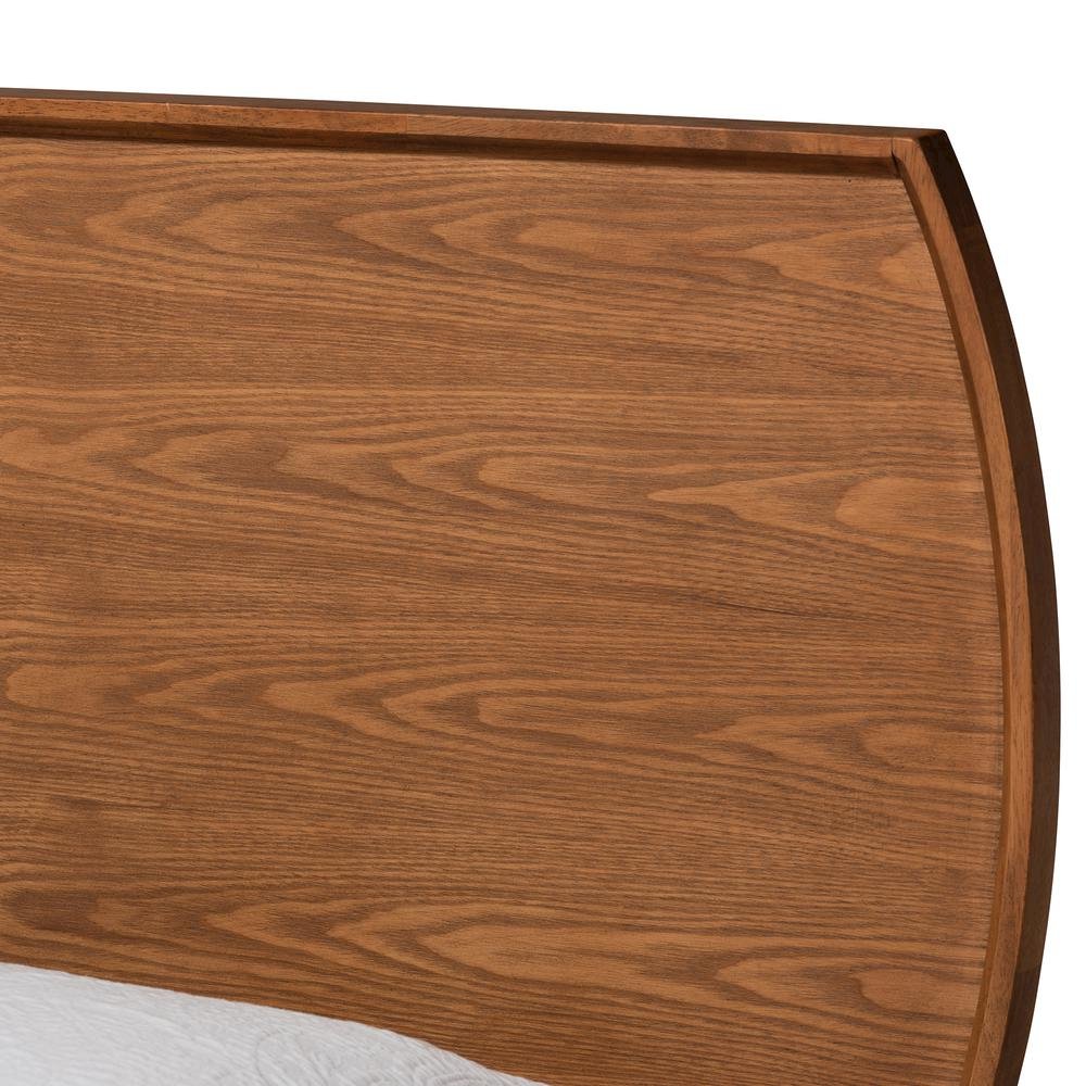 Yori Mid-Century Modern Walnut Brown Finished Wood Twin Size Platform Bed