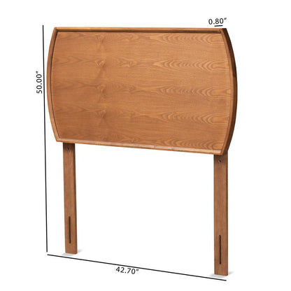 Laurien Mid-Century Modern Ash Walnut Finished Wood Twin Size Headboard