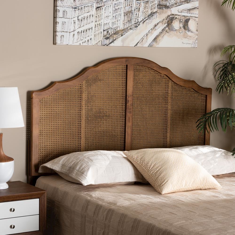 Synthetic Rattan Queen Size Arched Headboard