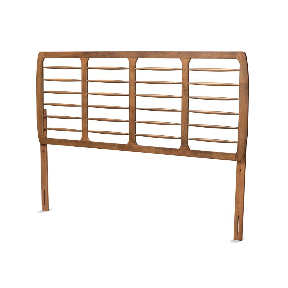 Carolyn Mid-Century Modern Ash Walnut Finished Wood King Size Headboard