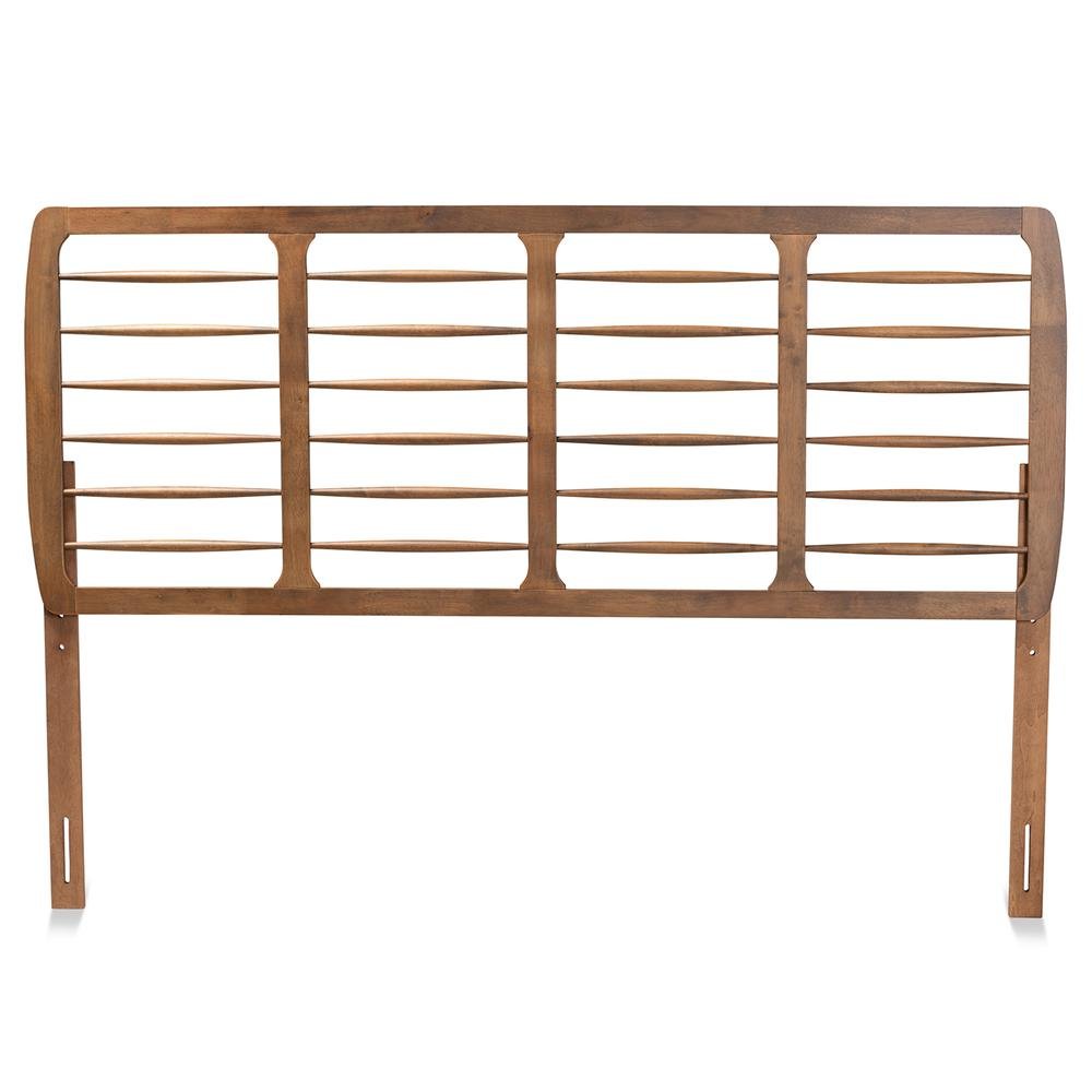 Carolyn Mid-Century Modern Ash Walnut Finished Wood King Size Headboard