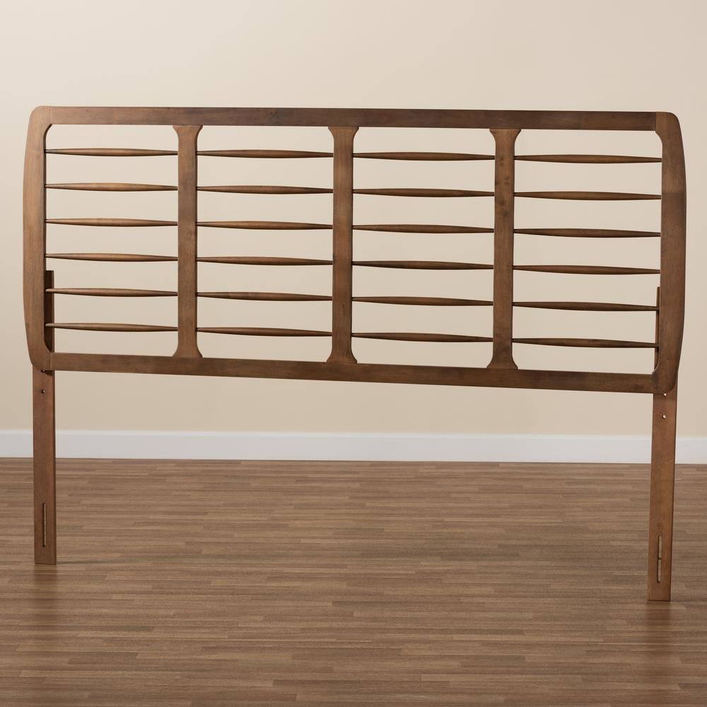Carolyn Mid-Century Modern Ash Walnut Finished Wood King Size Headboard