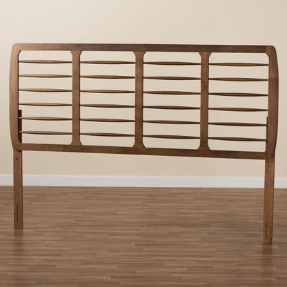 Carolyn Mid-Century Modern Ash Walnut Finished Wood King Size Headboard