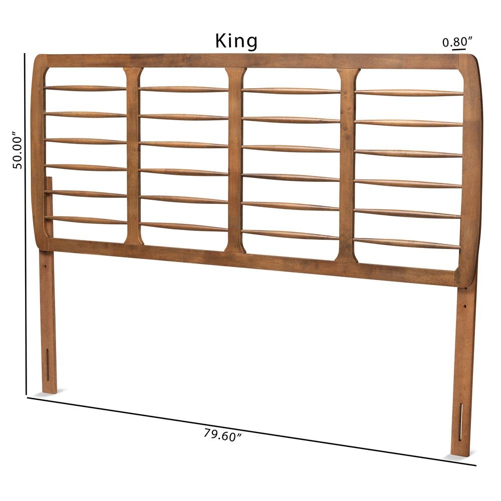 Carolyn Mid-Century Modern Ash Walnut Finished Wood King Size Headboard