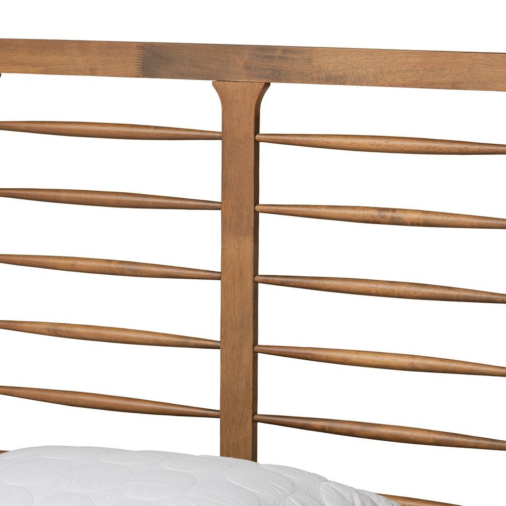 Lucie Modern and Contemporary Walnut Brown Finished Wood King Size Platform Bed