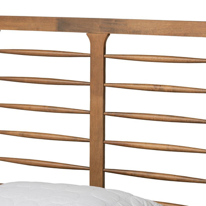 Lucie Modern and Contemporary Walnut Brown Finished Wood King Size Platform Bed