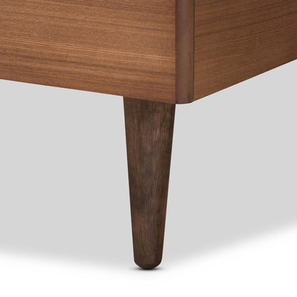 Transitional Ash Walnut Finished Wood Twin Size Platform Bed