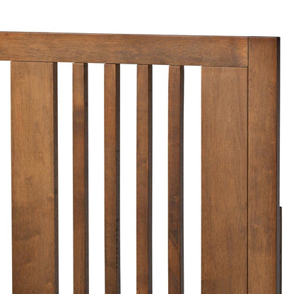Transitional Ash Walnut Finished Wood Twin Size Platform Bed