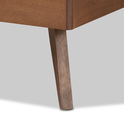 Transitional Ash Walnut Finished Wood Twin Size Platform Bed