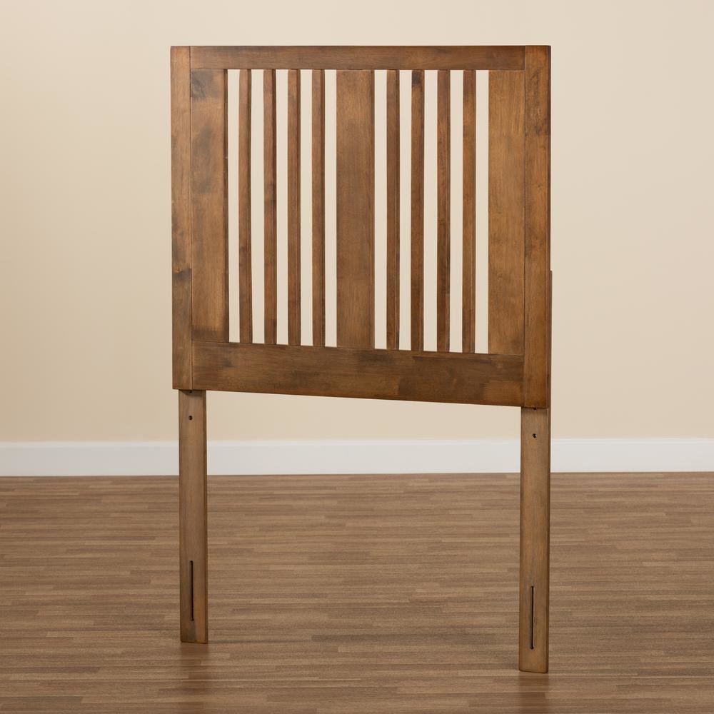 Transitional Ash Walnut Finished Wood Twin Size Headboard