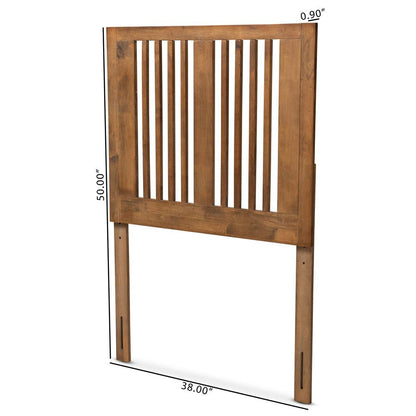 Transitional Ash Walnut Finished Wood Twin Size Headboard