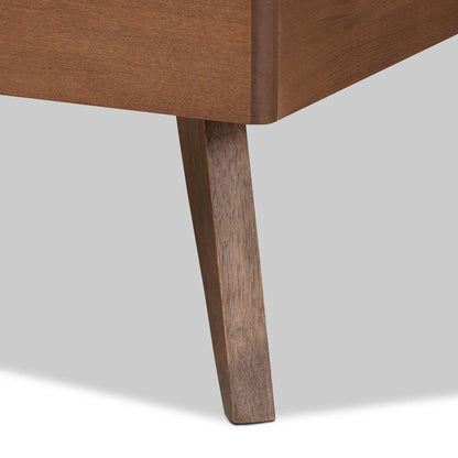 Transitional Ash Walnut Finished Wood Twin Size Platform Bed