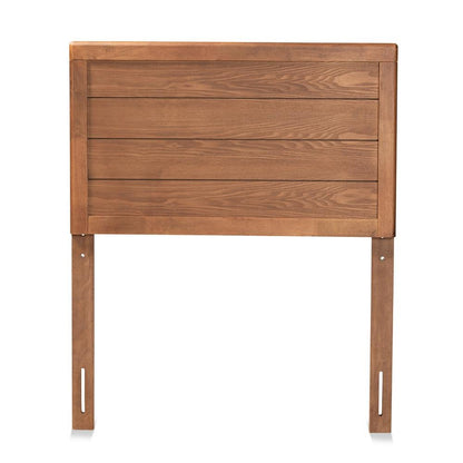 Seren Mid-Century Modern Walnut Brown Finished Wood Twin Size Headboard