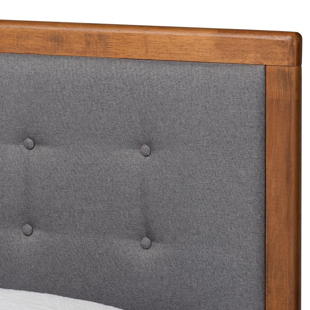 Walnut Brown Finished Wood Twin Size Platform Bed