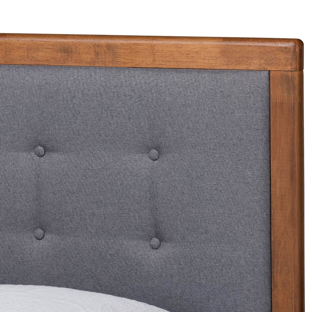 Walnut Brown Finished Wood Twin Size Platform Bed