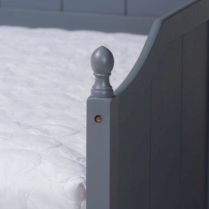 Grey Finished Wood Full Size Daybed with Twin Size Trundle